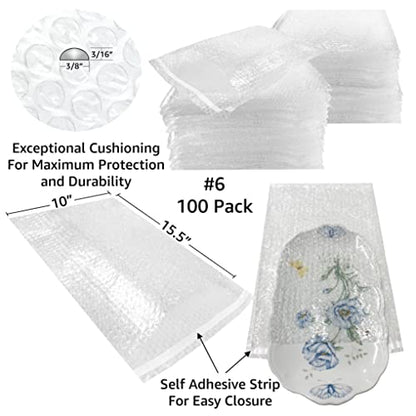 Bubble Pouches, 100 Pack, 10" x 15.5" - size: 10" x 15.5"