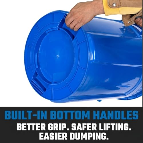 Magnum 44 Gallon Trash Can, High-Vis Blue, Construction Grade, Heavy Duty Plastic, Jobsite Ready for Holding Garbage and Recycling CMTC-C000-44B03 (3 Pack) - color: Blue, size: 44 Gallon, style: Can Only