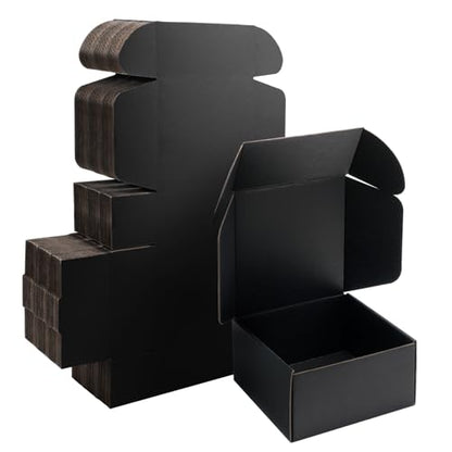 8x8x4 inch Black Shipping Boxes for Small Business- Set of 25 - color: Black, size: 8x8x4 Inch