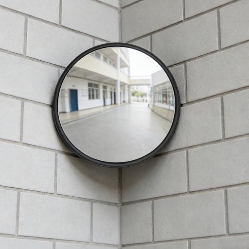Convex Security Mirror, 12 Inch Adjustable Wide View, Lightweight Acrylic Shatterproof PC Traffic Mirror for Traffic, Parking, Driveway, Store, Garage, Warehouse, Blind Spot