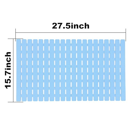 BEMISO Shower Mat Non Slip Bathtub Mat 27.5 x 15.7 Inch Bath Mat for Tub - color: Blue, size: 27.5 x 15.7 inches