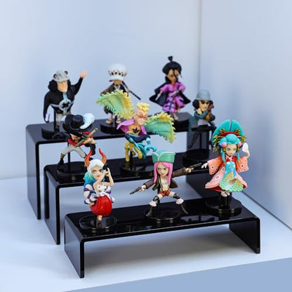 ANDGOO 6 Pcs Acrylic Display Risers, 2 Set(7.9”L-8.3”L-8.7”L), Black - color: Black, size: 6Pcs (7.9”L~8.3”L~8.7”L)