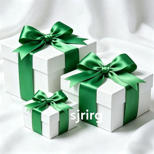 1 Inch Green Satin Ribbon 50 Yards Single Face Polyester - color: Green, size: 1 inch
