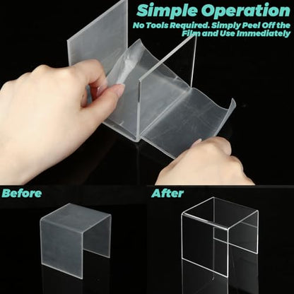 ASelected 5 PCS Clear Acrylic Risers Display Stands, 3/4/5/6/7Inch Square Acrylic Display Risers, Acrylics Stand for Figures, Perfumes, Cupcake, Candy, Dessert, Jewelry