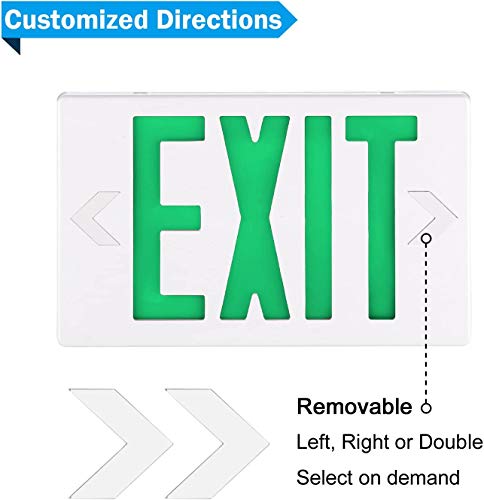 SPECTSUN 8 Pack LED Exit Emergency Light Combo with Battery Backup-US Standard Commercial Corded Emergency Exit Sign Lights for Home Power Failure,UL 924 Certified for Emergency Lighting - size: 8 Pack