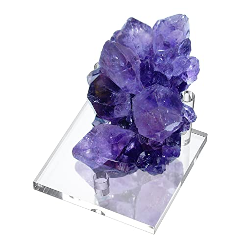 Hipiwe 4-Pack Clear Acrylic Display Stand, Three-Peg Large Rock Holder