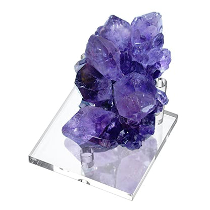 Hipiwe 4-Pack Clear Acrylic Display Stand, Three-Peg Large Rock Holder