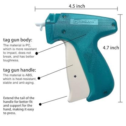 Micro Tagging Gun - Simple & Easy Sewing Kit With 3 Needles & 1800 White & Black Fine Fasteners for Quilting, Sweing, Hemming & Wrinkle Design