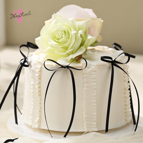 MAYREEL Black Satin Ribbon 1/8 Inch Double Faced 50 Yards - color: Black, size: 1/8 Inch