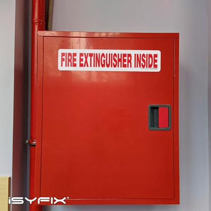 iSYFIX Fire Extinguisher Inside Sign, 12x2.5 in, White Reflective, 10 Pack - color: White Reflective, size: 12x2.5 (10 Pack)