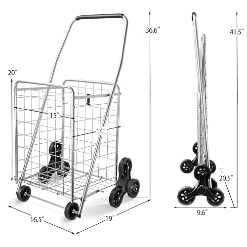 Wellmax 2-Pack Stair Climber Cart, Folding Grocery Cart for Stairs, XL & L - size: Large-Medium
