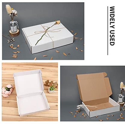 SNOGSWOG 28 Pack 10x8x3 inches Shipping Boxes, White Corrugated Cardboard Box Literature Mailer - size: White 10x8x3 Inches