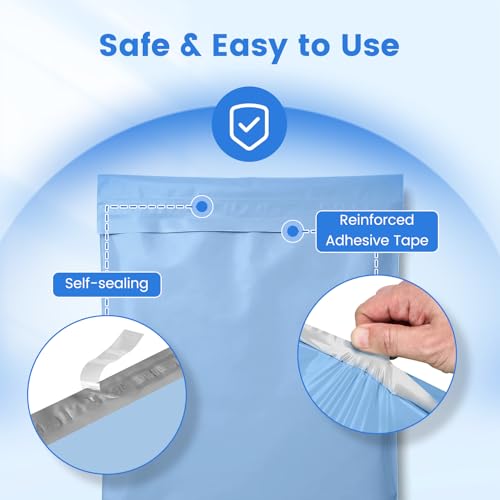 Metronic Poly Mailers 14.5x19 400PC Large Shipping Bags for Small Business - color: Light Blue, size: 14.5x19 400PC