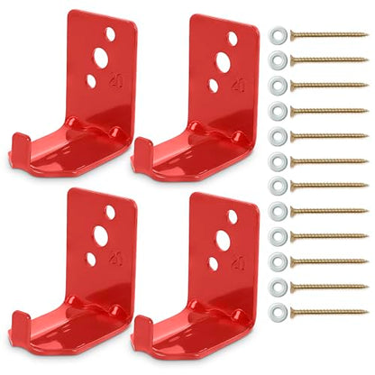 4 Pcs Fire Extinguisher Mount Brackets, 2.36 x 1.57 x 2.36 in (Red) - size: 2,36 * 2,36 * 1,57 in