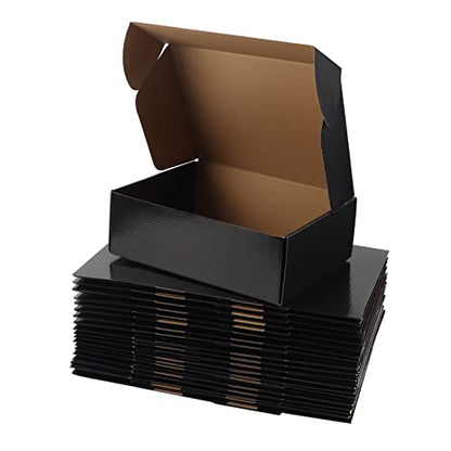 Hoikwo 20 Packs Black 12x9x4 Medium Shipping Boxes - color: Black(Glossy), size: 12x9x4-20 Pack