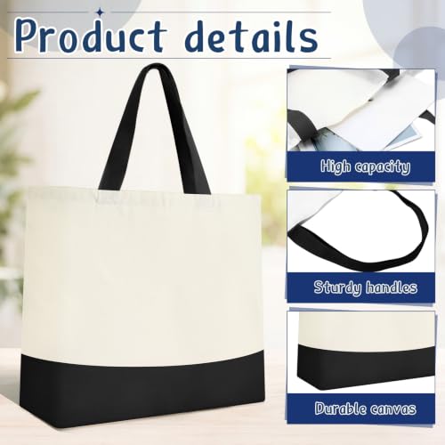Epakh Canvas Tote Bags Bulk 18.5 x 15 In - color: Royal Blue and Black