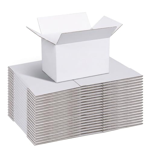 CRUGLA Small White Shipping Boxes 6x4x4, 40 Pack, Corrugated Cardboard Boxes for Small Business, Mailing, Packaging and Gifts - size: 6x4x4 Inch 40 Pack