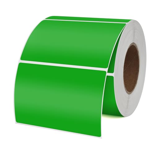 YIKAIDA Green Stickers 2 × 3 Inch Rectangle Removable Vinyl Labels 500 PCS - color: Green