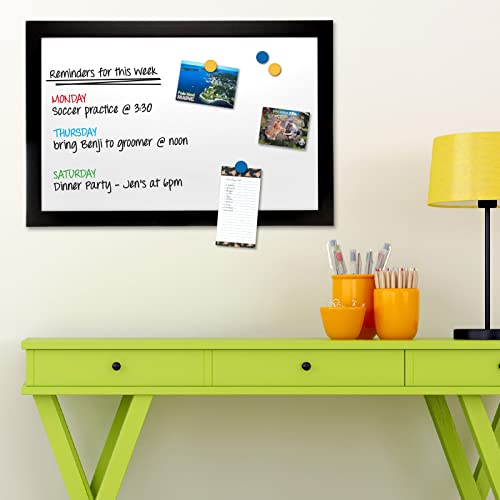 Excello Global Products Black Wooden Magnetic Dry Erase Whiteboard, 24"x36" - color: Black