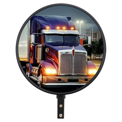 12” Acrylic Convex Mirror, Adjustable Wide Angle View Curved Security Mirro for The Garage Blind Spot, Store Safety