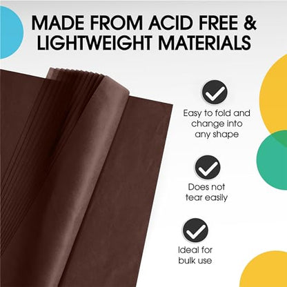Party Solids Green Tissue Paper for Gift Bags 15" X 20" 480 Sheets - color: Brown, size: 15" X 20"