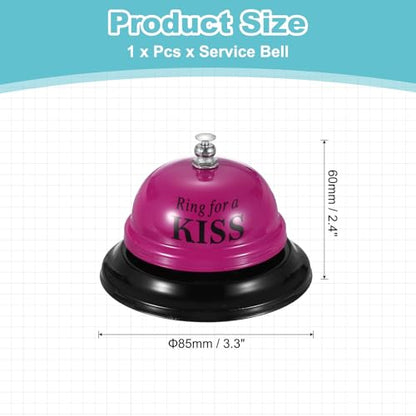 PATIKIL Desk Bell, 3.3" Service Call Bell Ringing, KISS, Rose Red - color: Rose Red(kiss)