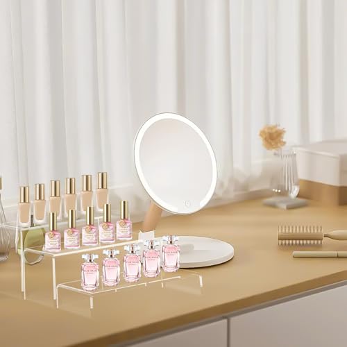 6 PCs 9 Inch Clear Acrylic Display Risers 3 Tier Stand - color: Clear 6 PCs