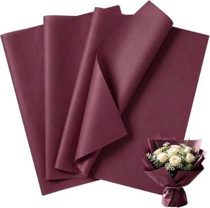 ROVIBIOBIO 100 Sheets Burgundy Tissue Paper for Gift Bags, 20 x 14 Inch - color: Burgundy