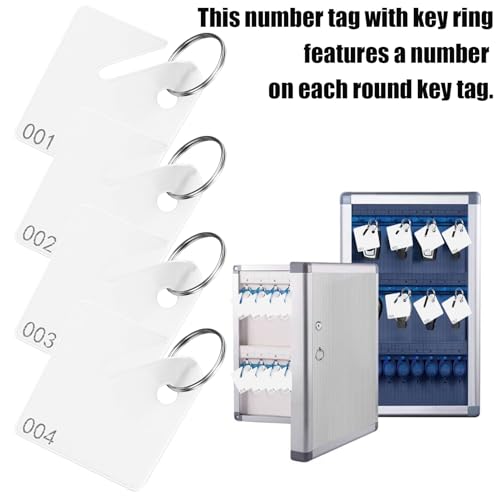 100 Pcs Key Tags Plastic Slotted Tags with Ring, Tags with Number(1-100)
