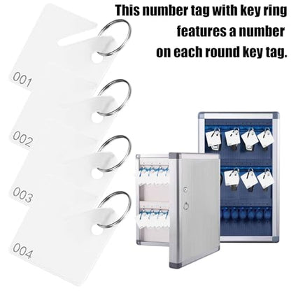 100 Pcs Key Tags Plastic Slotted Tags with Ring, Tags with Number(1-100)