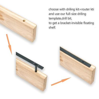 Hidden Shelf Brackets ， Floating Shelf Bracket ( Additional Brackets -NO Kits) 38 Inch -2 Pcs - size: 38 Inch - 2 Pcs Additional Brackets - No Kits