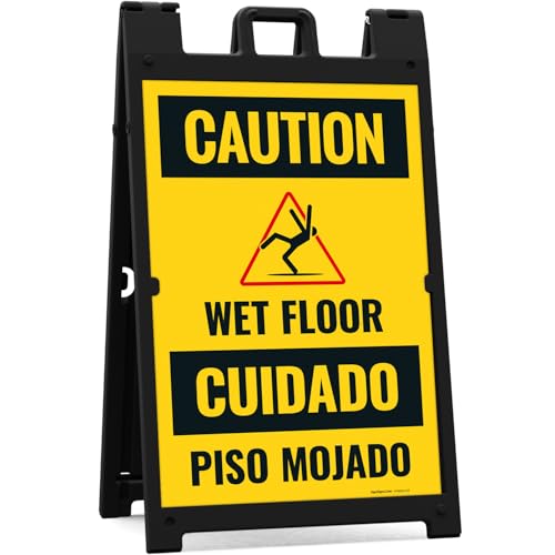 Caution Wet Floor Sign Kit, - size: 24x36 Inches, style: A-frame + 2 Panel Kit