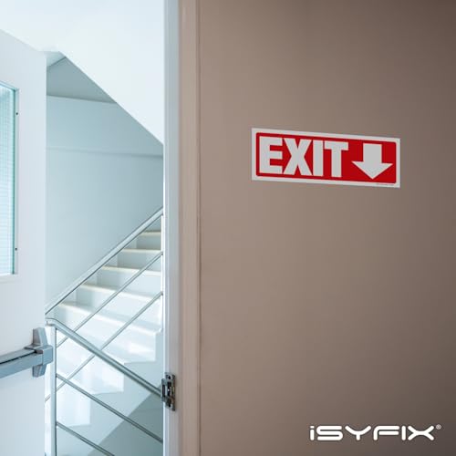 iSYFIX Exit Signs Stickers 6 Pack 12x4 Inch Directional Down Arrow - color: Sticker Down, size: 6 Pk 12x4