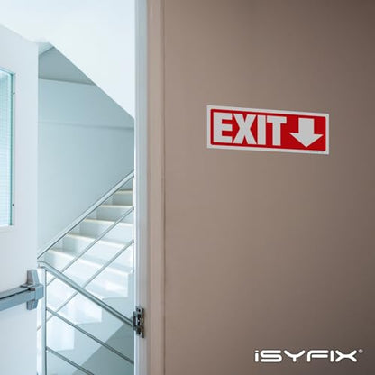 iSYFIX Exit Signs Stickers 6 Pack 12x4 Inch Directional Down Arrow - color: Sticker Down, size: 6 Pk 12x4