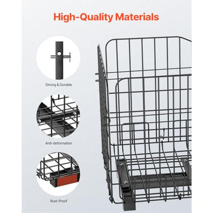 Happybuy Scooter Rear Basket, Folding Heavy - Duty Metal Wire Cargo Basket, Fits 1 - inch Receiver, Compatible with Most Golden, Drive & Pride Mobility Scooters