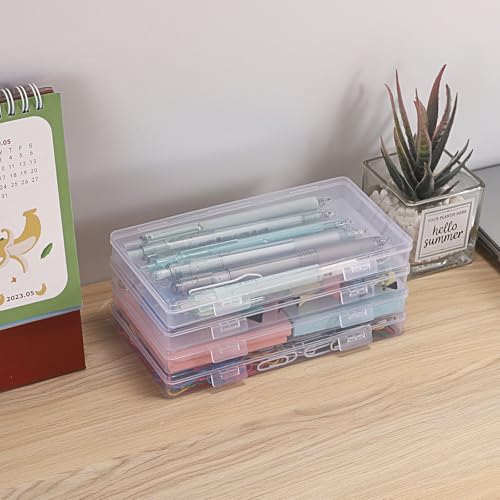 Hipiwe 2 Pack Plastic Cash Money Box Clear Currency Tray with Lid - size: 2 Pack