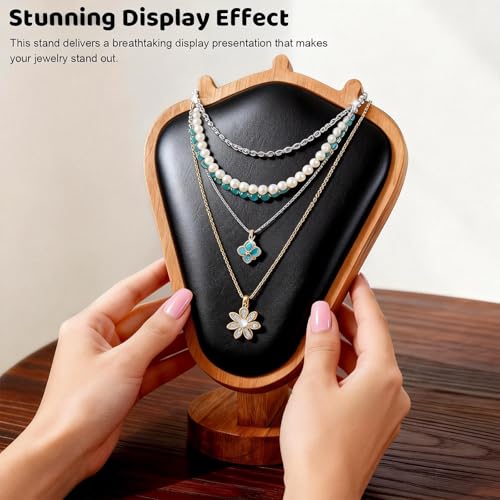 5 Pack Wooden Necklace Display Stand Set, Linen Jewelry Bust Necklace Display Holders for Retail Stores, Vendor Booths and Trade Shows (jewelry rack mix) - color: jewelry rack mix