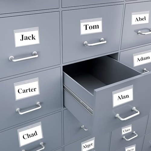 48 Pack Adhesive Index Card Holders, Clear 4 x 6 Label Pockets - size: 48 Pack 4 x 6 Inches