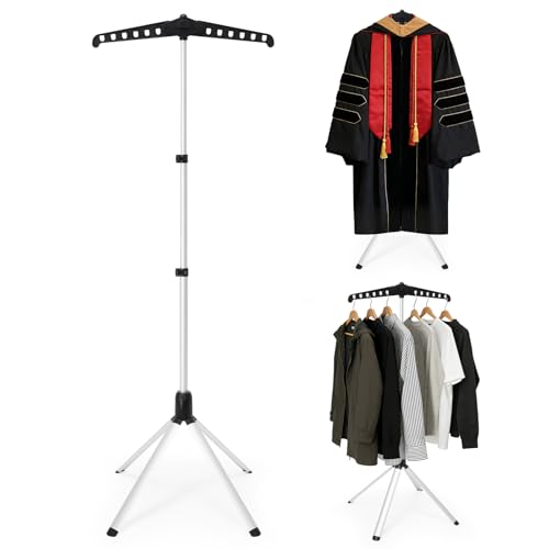 2 in 1 Cap and Gown Display Stand, Adjustable, Matte Black - color: Matte Black
