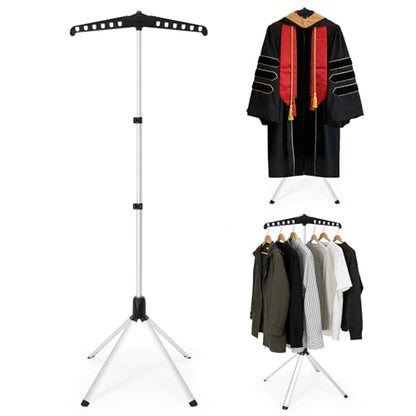 2 in 1 Cap and Gown Display Stand, Adjustable, Matte Black - color: Matte Black