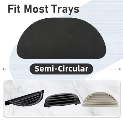 LOPNUR 2 Pack Refrigerator Drip Tray Catcher, 8.3"x3.7" Semi-Circle, Black - color: Black, size: Semi Circle - 8.3"x3.7"