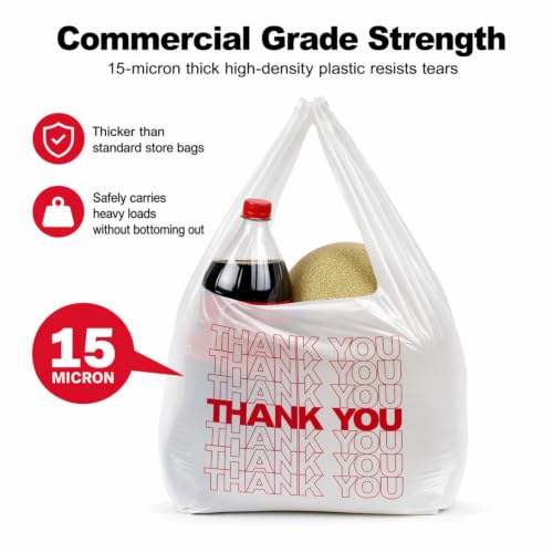 TashiBox 300Ct Plastic Bags，thank you bags,Shopping bags - style: 300pcs