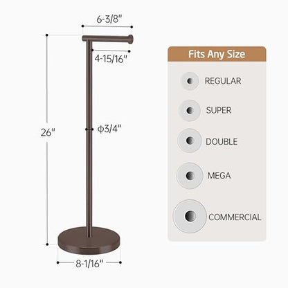 KES Bronze Toilet Paper Holder Stand, 26" H Free Standing, Heavy Base - color: Bronze, size: 26" H