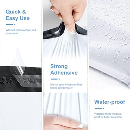 Metronic Poly Mailers 14.5x19 200Pcs Large Shipping Bags for Clothing White - color: White, size: 14.5x19 200PC