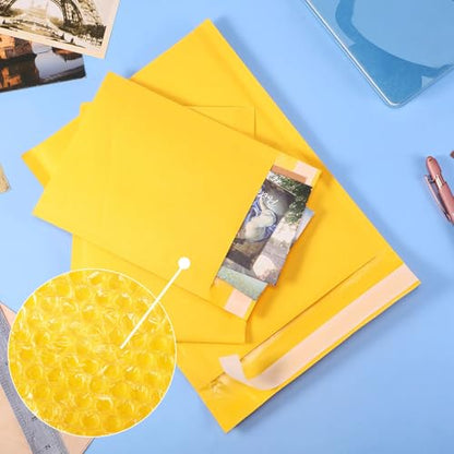100 Pcs Kraft Bubble Mailers 3 Size Padded Envelopes, Yellow - color: Yellow