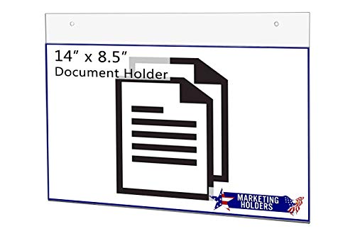 Marketing Holders 25 Pack Wall 14" x 8.5" Sign Holder with 2 Predrilled Holes and Hanging Hardware for Notices and Emergency Contact Numbers in Public Spaces Malls and Retail Shops Clear Acrylic - size: 14" w x 8.5" h