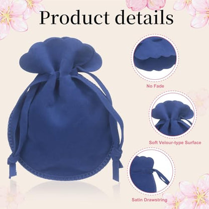 uxcell 20pcs Small Velvet Drawstring Pouches, 2.8"x3.5" Jewelry Bags, Blue - color: Blue, size: 1 Count (Pack of 20)