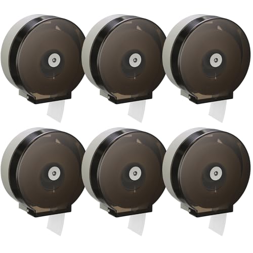 Layhit 6 Pack Toilet Paper Holder Wall Mount, Toilet Paper Towel Dispenser, Commercial 9" Jumbo Plastic Tissue Dispenser with Key Wall Lock for Bathroom, Office, Restaurants