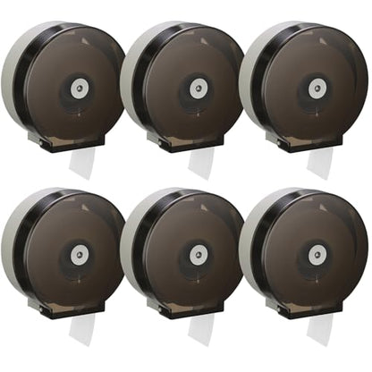 Layhit 6 Pack Toilet Paper Holder Wall Mount, Toilet Paper Towel Dispenser, Commercial 9" Jumbo Plastic Tissue Dispenser with Key Wall Lock for Bathroom, Office, Restaurants