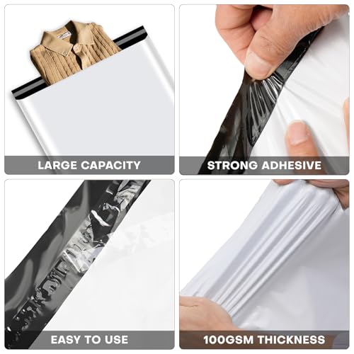 Poly Mailers 30 x 36 Large Poly Envelopes Shipping Bags 20 Pack, Shipping Mailers with Self Seal Adhesive,Waterproof and Tear Proof Polyethylene Mailer Bags for small business (White) - color: White, size: 30x36 inch 20PCS